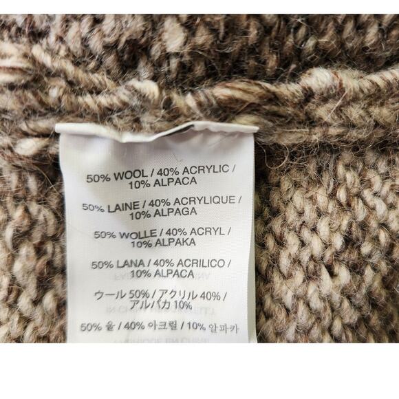 J. Crew Wool Alpaca Shawl Collar Marled Gray Brown Knit Sweater Men Size Medium - Picture 10 of 10